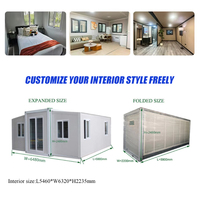 Maison modulaire pliable avec cadre design Maisons prêtes à vivre Conteneurs extensibles de stockage de 2 chambres à coucher de 40 pieds Maison