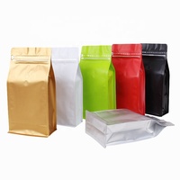 50 pièces sacs à café haute barrière 2 lb pochettes à café à fond plat debout avec valve de dégagement d'air tirette réutilisable fermeture éclair latérale