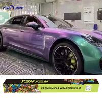 Film de protection de peinture automobile de luxe PET Caméléon multicolore avec auto-réparation, épaisseur 7,5 mil, PPF à changement de couleur