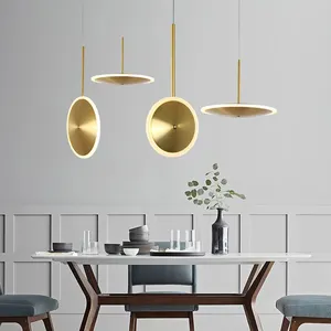 Nordic Post-modern Single Head Restaurant Chandelier Gold Flying Creative Copper Color Pendant Lamp