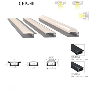 custom AL6063 embedded surface mounted hanging LED linear light fixture pc pmma transparent frosted T5 T8 diffuser cover