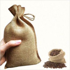 Custom Size Pattern Vintage Style Cotton Hemp Drawstring Bundle <b>Pocket</b> Bean Peanut Storage <b>Coffee</b> Bag - Product Image 1