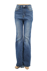 Pantalon en <span class=keywords><strong>jean</strong></span> <span class=keywords><strong>femme</strong></span> bleu clair <span class=keywords><strong>avec</strong></span> broderie florale sur les poches arrière - Product Image 3