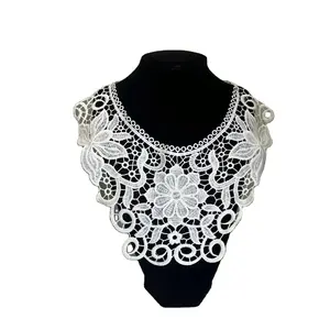 China manufacturer wholesale sequin Embroidered Tulle Fabric white Sequin Lace collar
