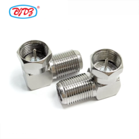 Fourniture du fabricant Prise mâle de type F vers prise femelle de type F Adaptateur coaxial TV RF coaxial incurvé à 90 degrés Convertisseur