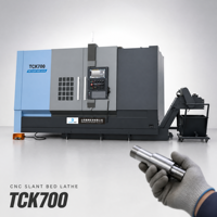 Tour CNC à banc incliné personnalisé TCK700, banc incliné à 45 degrés, moteur 15-18,5 kW, centre de tournage CNC