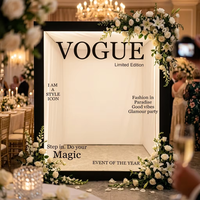 Cabine photo portable de luxe avec éclairage LED RVB, cadre en aluminium, style couverture de magazine VOGUE, pour location événementielle et mariages
