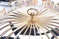 Plats de service modernes de designer 3.5L 4.5L 5.5L avec couvercles en fil métallique de luxe et accents dorés minimalistes pour station de buffet contemporaine