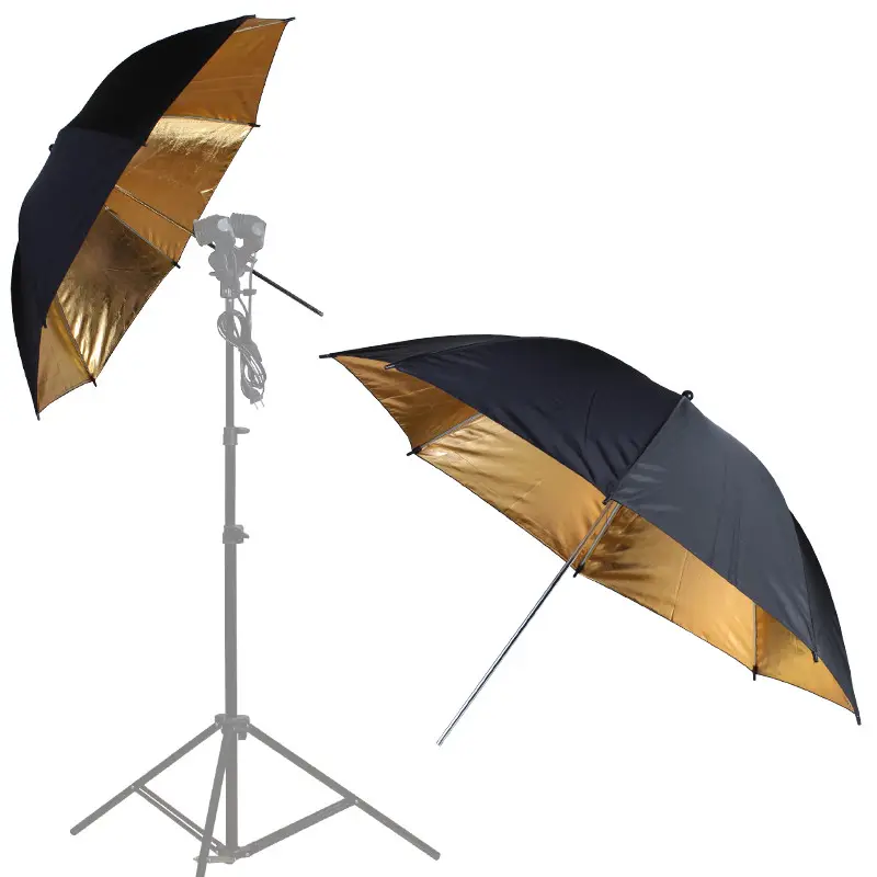 Yiscaxia <span class=keywords><strong>stüdyo</strong></span> fotoğrafçılığı 33 "yumuşak ışık yansıtıcı şemsiye siyah altın rengi fotoğrafçılık yansıtıcı şemsiye