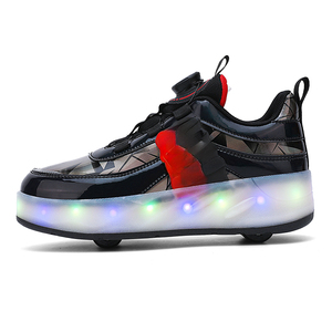 Enfants pour chaussures espace cuir supérieur semelle intermédiaire en caoutchouc Invisible Light-Up Design amovible petites roues sport <span class=keywords><strong>patins</strong></span> <span class=keywords><strong>à</strong></span> <span class=keywords><strong>roulettes</strong></span> - Product Image 2