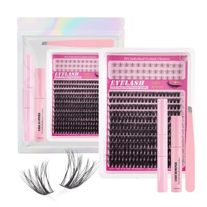10 paires de faux cils en bande volume russe, naturels, effet wispy, courbure D, extensions de cils synthétiques - Product Image 4
