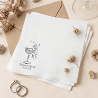 Serviettes en papier jetables personnalisées avec nom de couple imprimé, écologiques, pour mariage, Thanksgiving, Ramadan, vente en gros