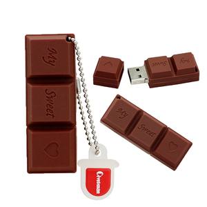 批发巧克力形u盘促销礼品带钥匙链定制OEM标志笔式驱动器16gb 32gb记忆棒 - Product Image 3