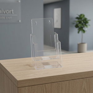 2-Tier Acrylic <b>Wall</b> Mounted Brochure Holder A5 Desktop Acrylic Brochure Holder - Product Image 3