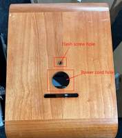 Cabina de Fotos Vintage de Madera de Roble de Doble Cara con Patas Plegables, Panel Personalizado para iPad, Altavoz Marshall y Opción de Soporte para Impresora