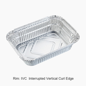 C18 Nhôm Container Dùng Một Lần Khay Giấy Bạc Với Các Tông Hoặc Nhựa Dome Nắp 700Ml 1.5lb Để Đi Thực Phẩm Pan Thân Thiện Với Môi rec19135i - Product Image 2