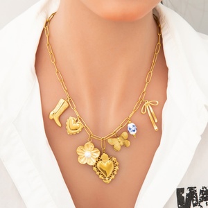 Collar de Cadena Hecho a Mano con Eslabones, Color Oro 18K, Accesorio de Lujo de Alta Gama para Mujer, No se Desvanece, Ideal para Fiestas, Accesorio para Clavícula - Product Image 3