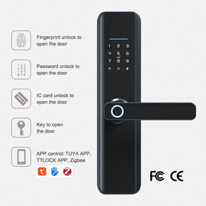 Tuya Wi-Fi Keyless khóa cửa thông minh cong kính màn hình an toàn thuận tiện; thẻ vân tay điện thoại kỹ thuật số ứng dụng truy cập ổ khóa thông minh - Product Image 4