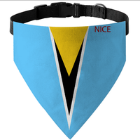 Bandana-collier imprimé drapeau de Sainte-Lucie, foulard doux en polyester pour animaux de compagnie, idéal pour les salons de toilettage et les costumes pour animaux