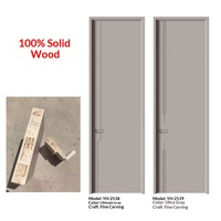 Pintu Interior Inti Kayu Solid Permukaan Halus Polos Ukuran Kustom Pintu Dalam Ruangan Desain Modern Insulasi Suara Renovasi Rumah