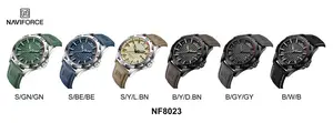 Naviforce relógio masculino de quartzo, 8023 sylbn, movimento de quartzo, relógios de negócios personalizados, relógios de luxo relojes à prova d' água, relógio de couro