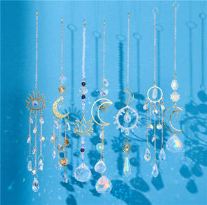 Vente en gros de cristal K9 sculpté et poli, attrape-soleil, décoration d'intérieur, chat lune, créateur d'arc-en-ciel, thème amour, Feng Shui, fait main, guérison par le vent - Product Image 3