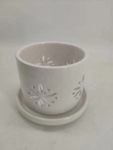 Planteur d'orchidée en céramique de pot d'orchidée d'évider de 6.5 "avec le planteur d'intérieur d'orchidée de soucoupe de trou pour la circulation d'air - Product Image 6