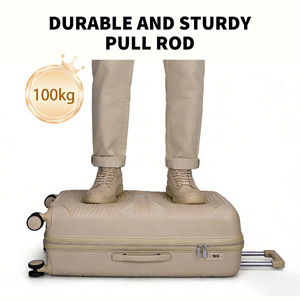 Vente directe universelle – Ensemble de 4 pièces (13, 20, 24, 28) en PP et polyester, moderne, imperméable, poignée souple, roulettes fixes, léger - Product Image 6