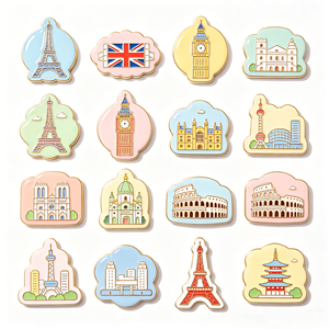 Custom Zinc Alloy Metal Fridge Clear Epoxy Resin Coating Factory Wholesale Personalized Travel Souvenir Gift Irregular Shape - Product Image 5