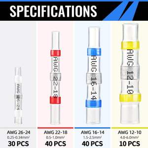 Conectores de cable con sellado de soldadura, 120 piezas, termorretráctiles, impermeables, con anillo de sellado para reparación de cableado eléctrico - Product Image 4
