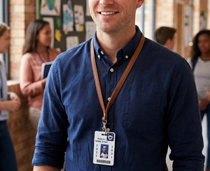 Lanière personnalisée en cuir pleine fleur – Résistante à l'eau, durable et élégante, accessoire pour porte-badge, carte d'identité et téléphone - Product Image 4