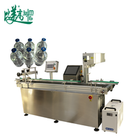 Convoyeur automatique de débroussailleuse de bouteilles en verre PET avec machine de codage de date laser UV intégrée, prend en charge les formats graphiques PLE BMP AI