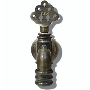 Robinet de lavabo mural en laiton et cuivre à poignée unique Hamam de style antique Finition bronze Robinet de bain à montage monotrou - Product Image 3