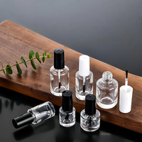 Vente d'usine Bouteilles de vernis à ongles en verre transparent 5ml 6ml 10ml 15ml Capacité vide et rechargeable avec bouchon et brosse