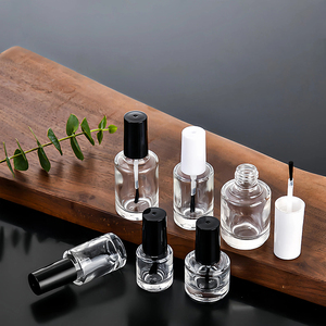 Nhà máy bán rõ ràng <span class=keywords><strong>Glass</strong></span> Nail Polish chai <span class=keywords><strong>5ml</strong></span> 6ml 10ml 15ml Công suất rỗng và bơm lại với nắp và bàn chải - Product Image 1