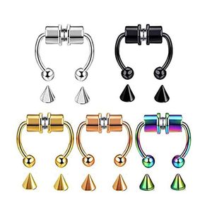Anneau en acier au titane Anneau de <span class=keywords><strong>faux</strong></span> nez magnétique Anneau de nez non perforé pour femme - Product Image 6