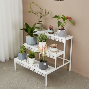 Grande étagère d'angle en métal de style escalier pour plantes, support de pot de fleurs pour intérieur et extérieur, ensemble de support de présentation de quart - Product Image 4