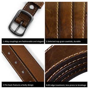 M350291BF Nuevo cinturón retro <span class=keywords><strong>de</strong></span> <span class=keywords><strong>cuero</strong></span> genuino para hombre y mujer, accesorio informal <span class=keywords><strong>de</strong></span> mezclilla <span class=keywords><strong>con</strong></span> primera capa <span class=keywords><strong>de</strong></span> piel <span class=keywords><strong>de</strong></span> vaca pura - Product Image 4