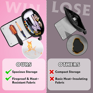 Sac de voyage pour outils capillaires avec tapis résistant à la chaleur pour <span class=keywords><strong>lisseur</strong></span>, fer à boucler, sèche-<span class=keywords><strong>cheveux</strong></span>, compatible avec <span class=keywords><strong>Dyson</strong></span> - Product Image 3