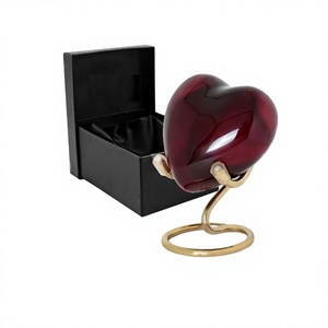Urne coeur avec support et boîte Urne souvenir pour cendres humaines Honore votre bien-aimé avec mini urne coffret cadeau funéraire - Product Image 1
