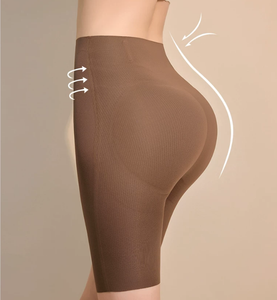 Shorts gainants taille haute pour femme, effet push-up, en maille côtelée, contrôle du ventre, <span class=keywords><strong>anti</strong></span>-<span class=keywords><strong>frottement</strong></span>, sous-robe, body shaper - Product Image 1
