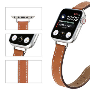 Correa de cuero Swift delgada para mujer, pulsera, correa de lujo para Apple Watch Ultra 8 49mm iWatch 8 7 3 SE 38/40/41/44/45mm - Product Image 5