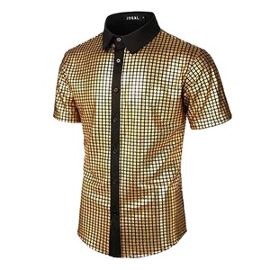 Chemise de fête disco à manches courtes pour <span class=keywords><strong>homme</strong></span>, tendance 2026, YTHC-029 - Product Image 1