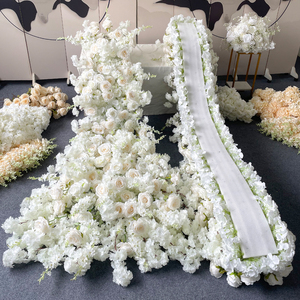 Camino <span class=keywords><strong>de</strong></span> mesa floral blanco personalizado para bodas, caminos <span class=keywords><strong>de</strong></span> mesa con flores artificiales, <span class=keywords><strong>arreglos</strong></span> florales para bodas - Product Image 3