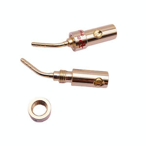 ปลั๊กกล้วยแบบเข็มโค้งทองแดง 2 มม. ชุบทอง PEAVEY ขั้วต่อแบบไม่ต้องบัดกรี โรงงานขายตรง - Product Image 1