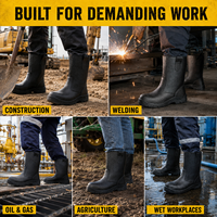 Bottes de travail de sécurité imperméables pour hommes, à enfiler, pour la construction, le soudage, le pétrole, le gaz, l'agriculture, antidérapantes, résistantes aux perforations