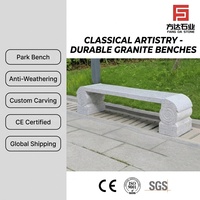 Banc en pierre de granit G603 minimaliste moderne - Décoration en pierre pour patio et jardin de villa de luxe, finition polie sur mesure