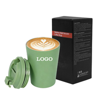 Tasse à café en acier inoxydable 12oz isolée à double paroi avec couvercle en paille et base antidérapante pour un usage quotidien