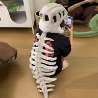 Boneka Dinosaurus Unik 2-in-1, Mainan Hewan Isi Dakron dengan Kepala dan Ekor yang Dapat Dipakai Sebagai Kostum untuk Cosplay
