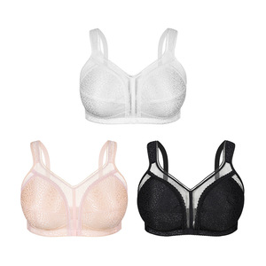 Soutien-gorge Confortable et Respirant <span class=keywords><strong>Grande</strong></span> <span class=keywords><strong>Taille</strong></span> à Bonnets Profonds en Dentelle Évidée Sans Armature Non Doublé en Nylon pour Femmes à Forte Poitrine - Product Image 4